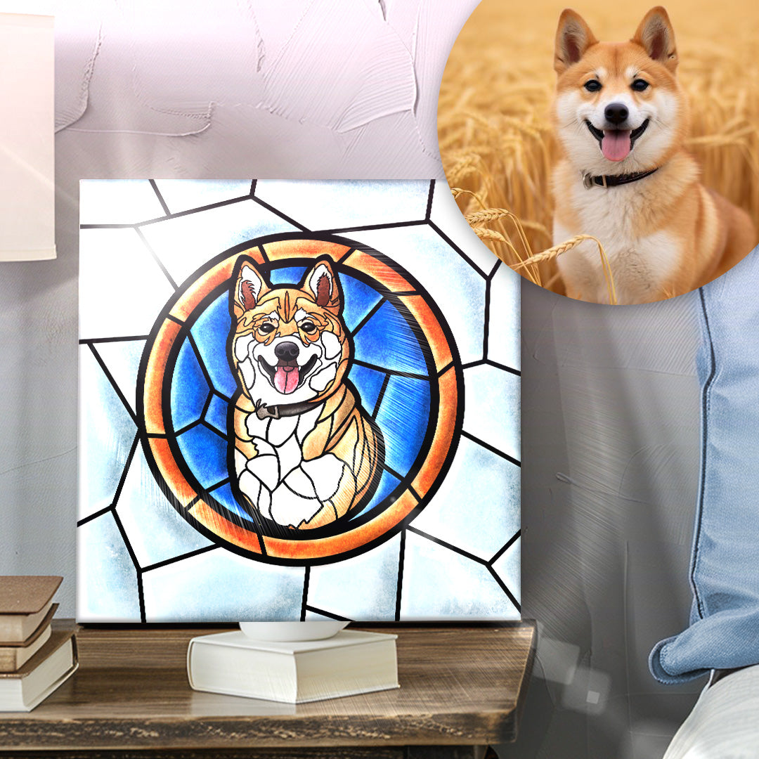 Stained Glass Style Pet Portrait