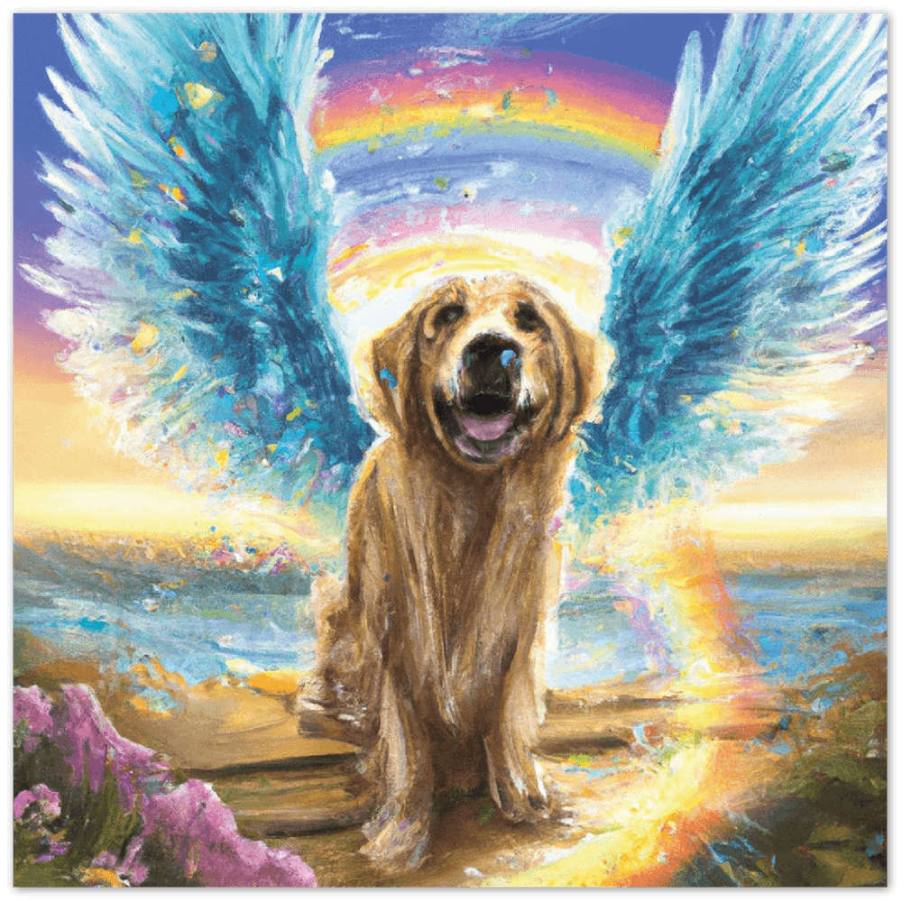 Golden Retriever Rainbow Bridge Crossing - FlowerPup